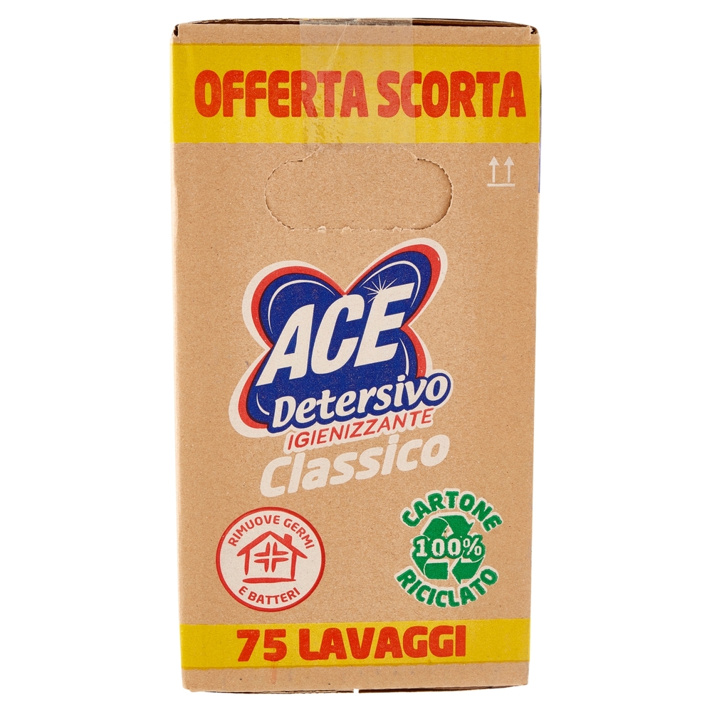 Ace Detersivo Liquido Classico Igienizzante 3 x 25 Lavaggi 3 x 1375 ml